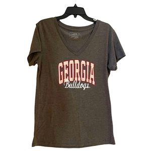 Womens Gray University of Georgia shirt Size XL V-Neck UGA Bulldogs